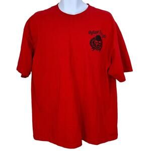 Outlaw Threadz Motorcycle Graphic Tee T Shirt Red Size 2XL